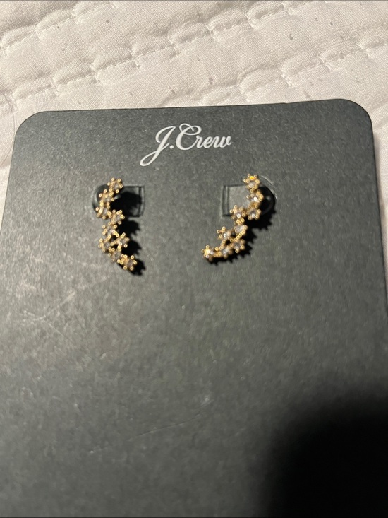 J. Crew Jewelry - J. Crew Gold Floral Cluster Ear Crawlers